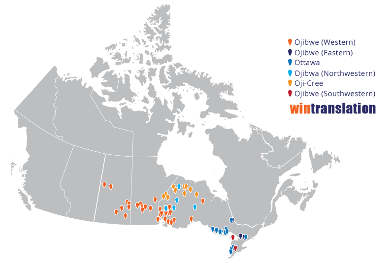 Ojibwe Translation Map